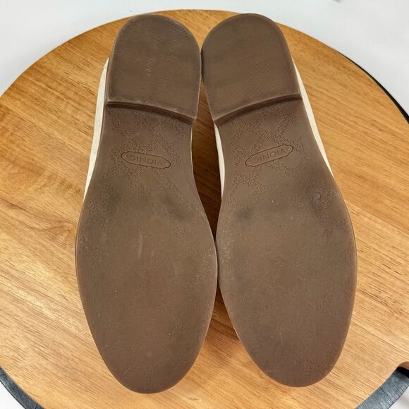 Vionic Waverly Leather Penny Loafers Cream Gold Shimmer 8 - Picture 8 of 11